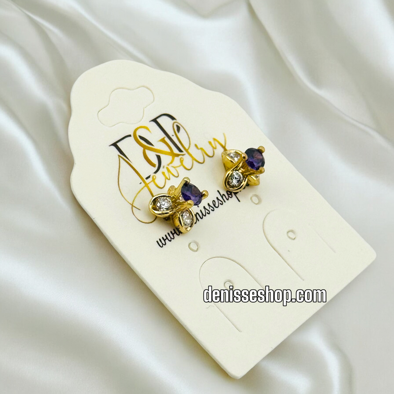 14K PURPLE EARRING E584