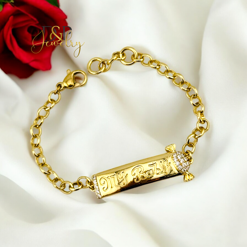 14K MY BABYPLAQUE KIDS BRACELET BR750