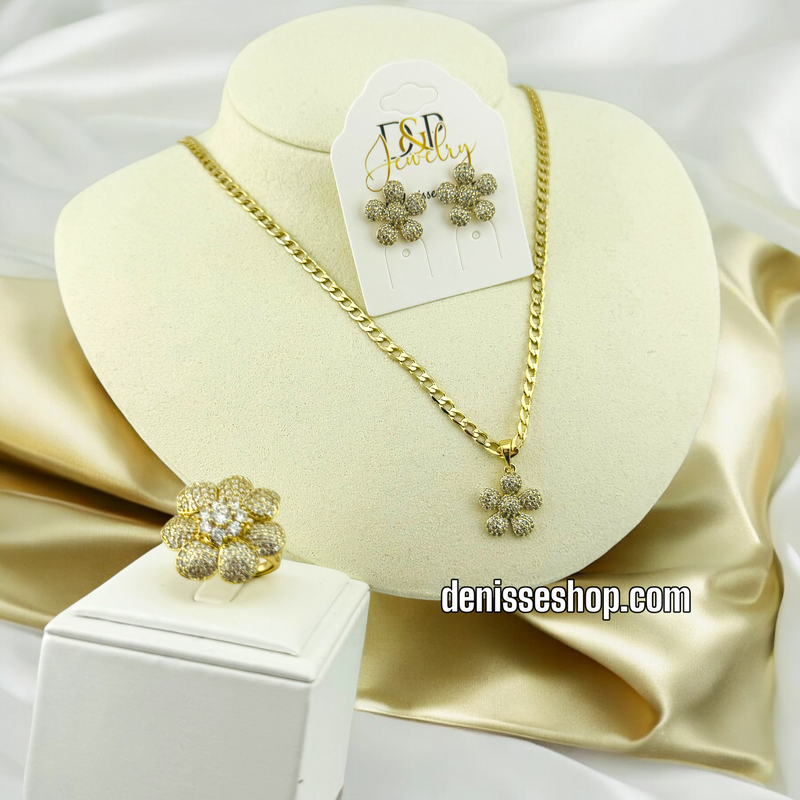 14K FLOWER NECKLACE N27 (RING NOT INCLUDED)