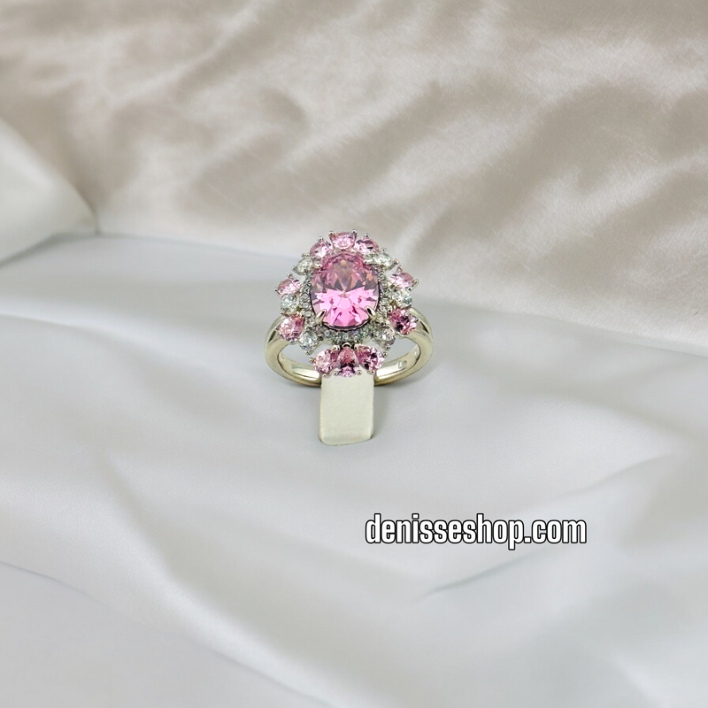 SILVER PINK RING SIZE 9&