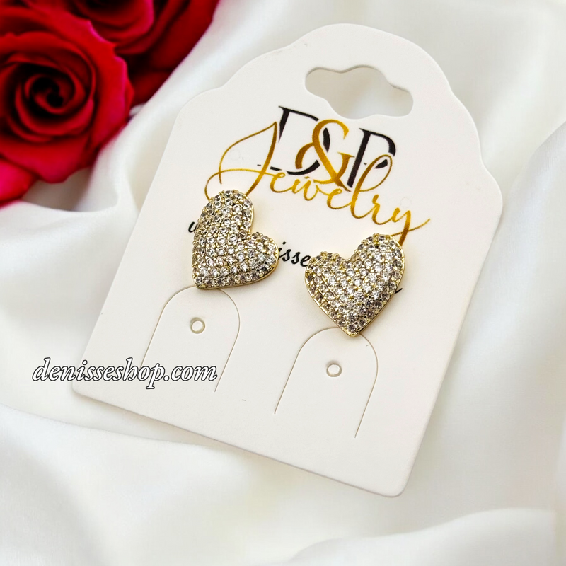 14K SMALL HEART EARRING E808