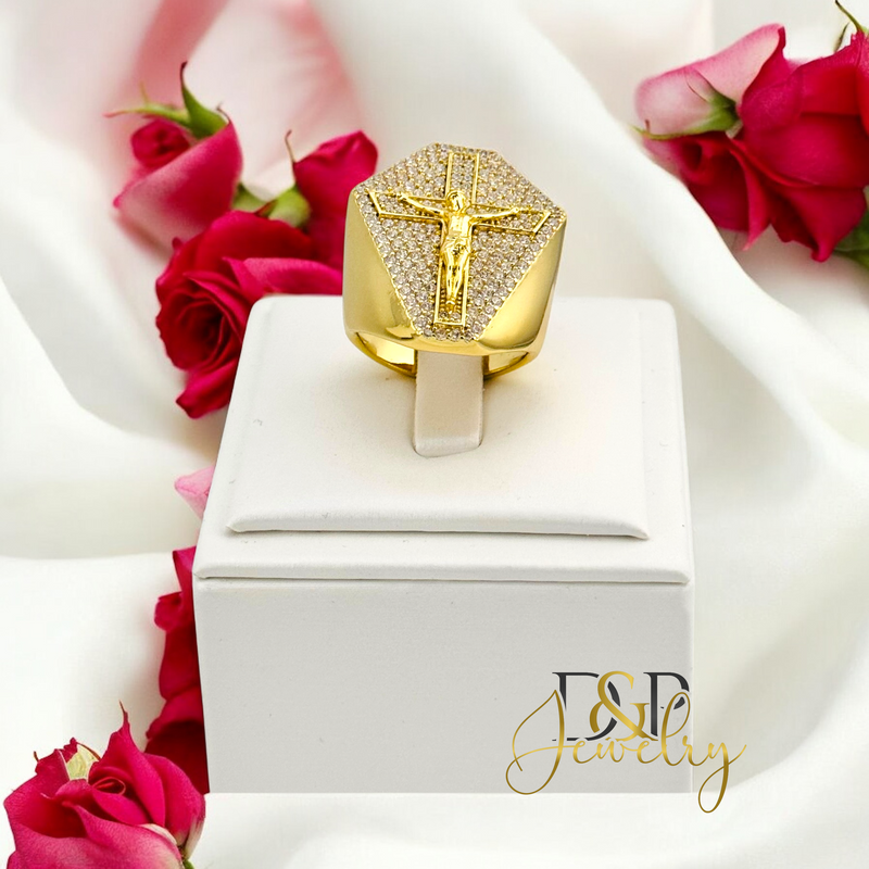 14K CRUCIFIX DESIGN RING RG370