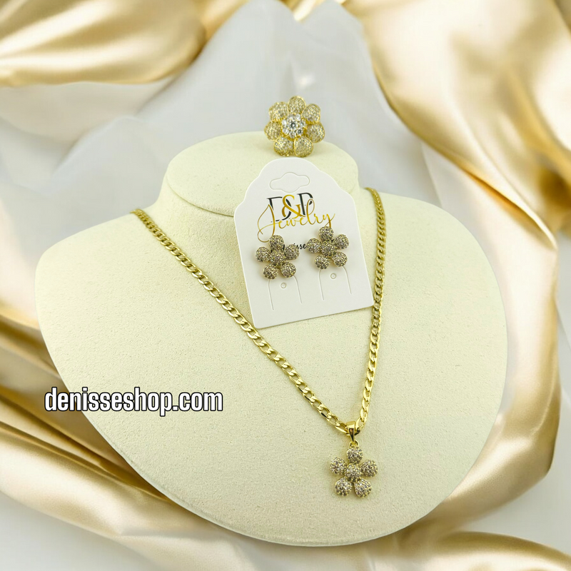 14K FLOWER NECKLACE N27 (RING NOT INCLUDED)