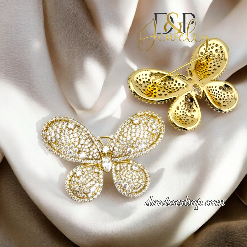 14K BUTTERFLY BROOCH PIN P706