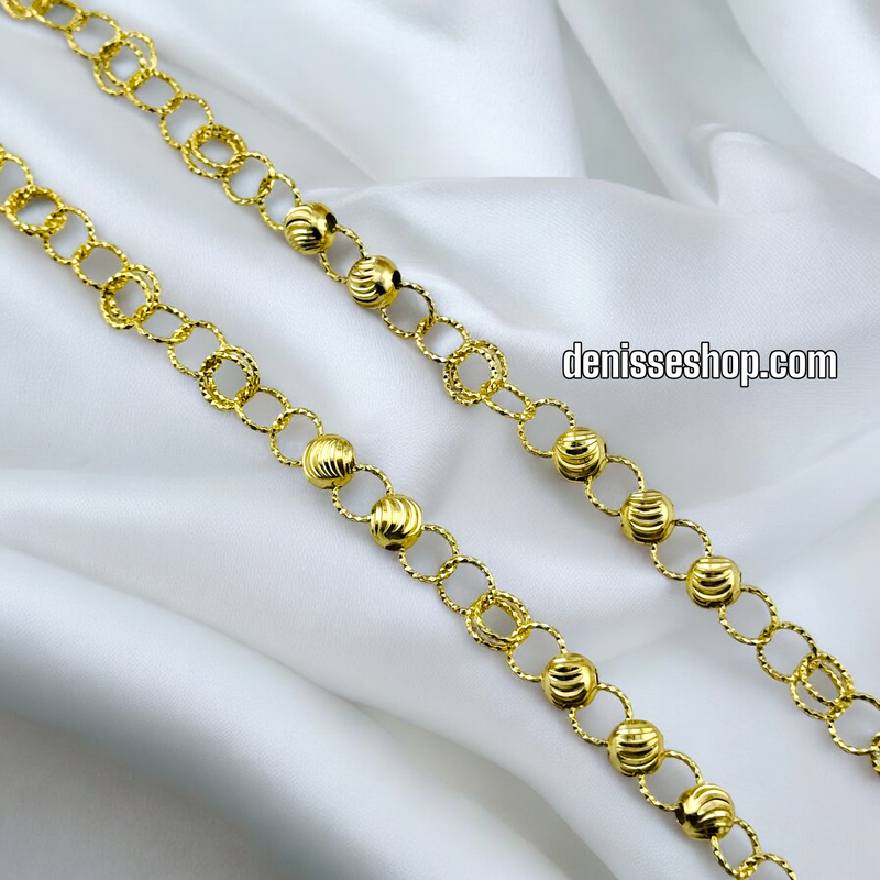 14K GOLD / BEADS NECKLACE  N58