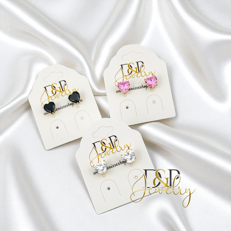 14K HEART EARRING E959