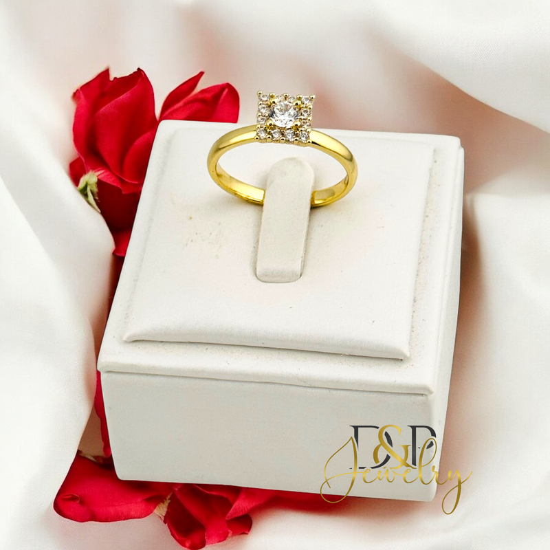 14K SQUARE DESIGN RING RG375