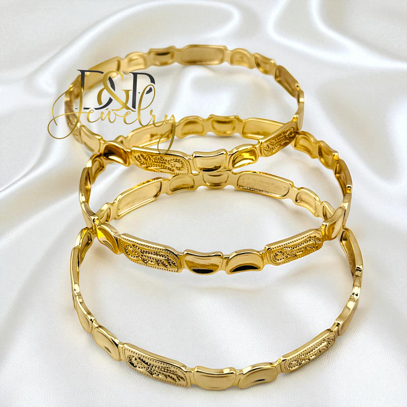 14K THREE SET BANGLE BRACELET 70mm BR790