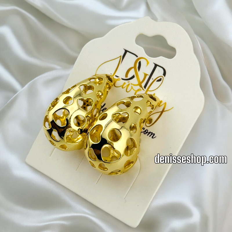 14K GOLD FASHION EARRING E658