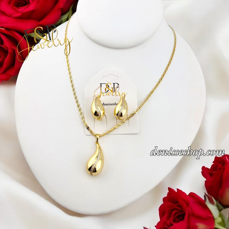 14K FASHION DROP NECKLACE SET N233