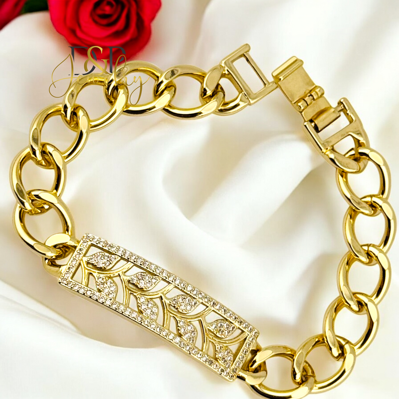 14K CHUNKY PLATE BRACELET BR697