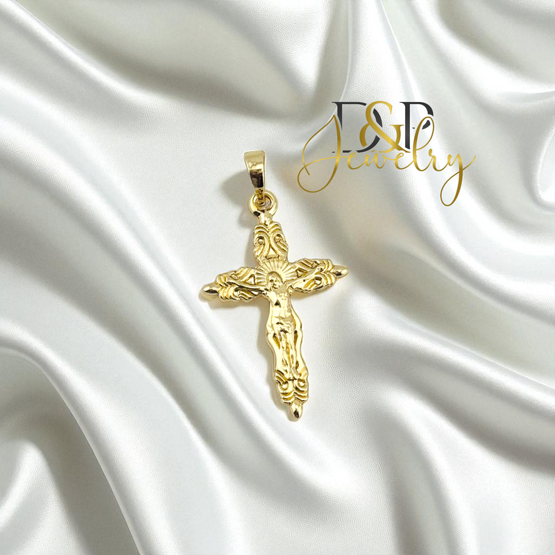 14K GOLD CROSS PENDANT P894