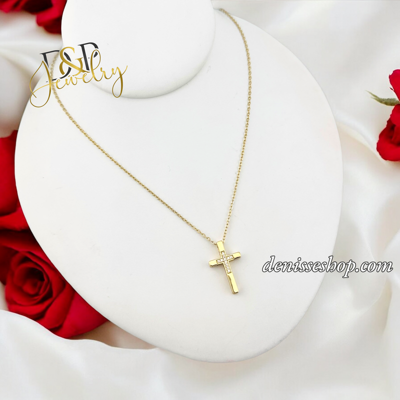 14K SMALL CROSS NECKLACE SET N237