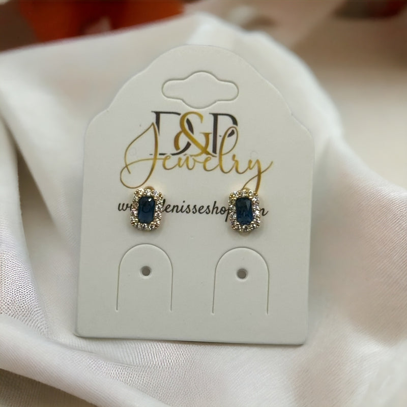 24K BLUE SMALL EARRINGS E348