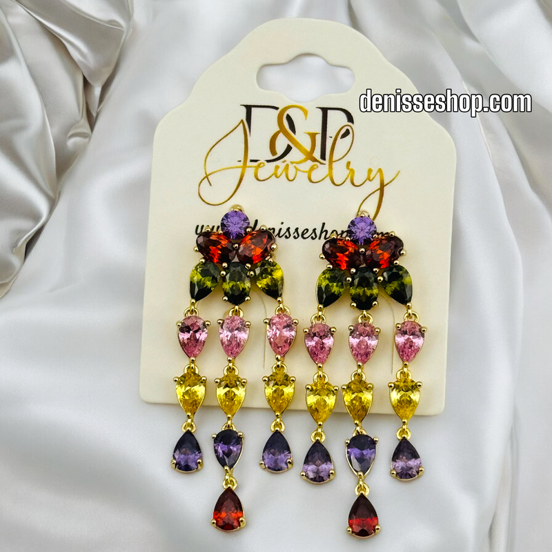 14K COLORFUL EARRING E609