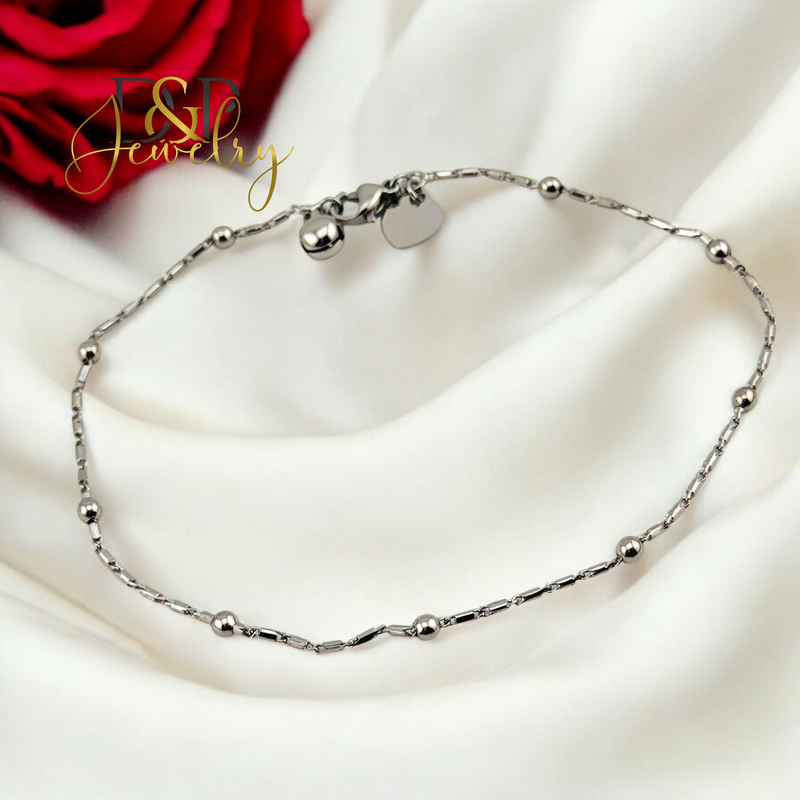 14K SILVER BUBBLE ANKLET BRACELET A28