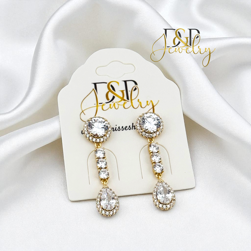 14K WHITE SMALL DROP EARRING E983