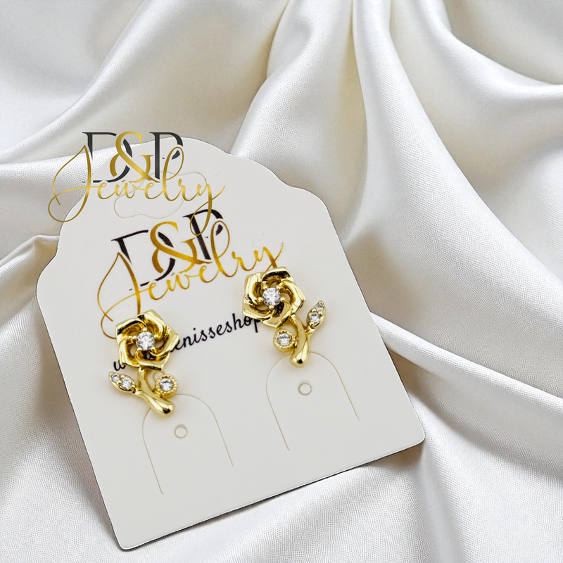 14K GOLD/CUTE FLOWER EARRING E1003