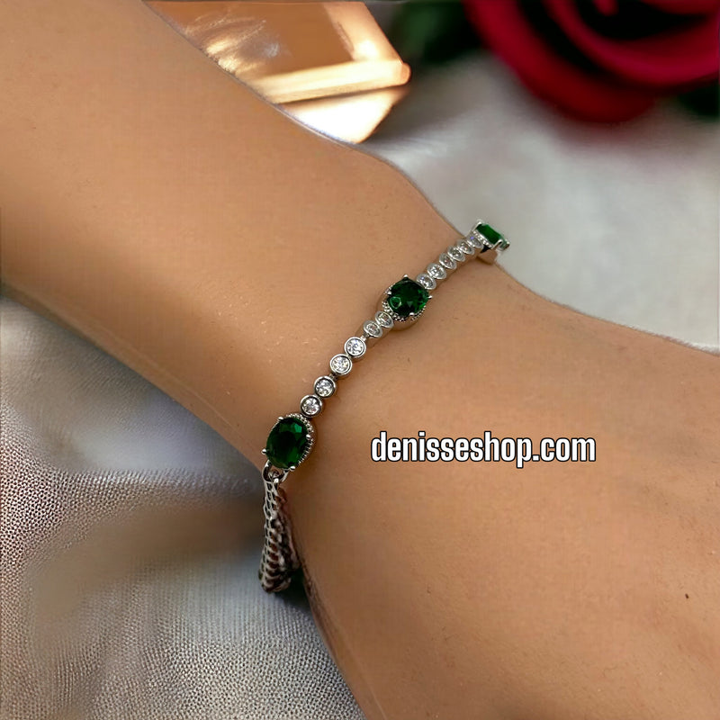 FASHION SILVER GREEN BRACELET BR247