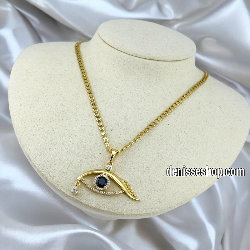 14K WOMEN / EYE BLACK STONE PENDANT P534