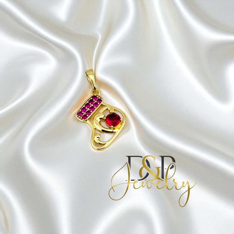 14K PINK SHOE PENDANT P727