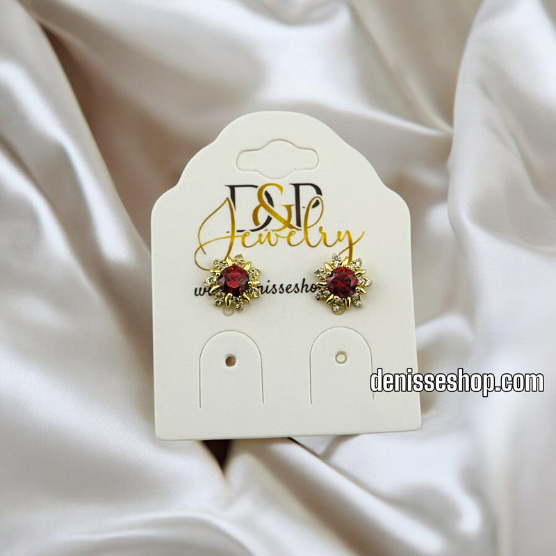 14K WOMAN FLOWER STUD EARRING E749