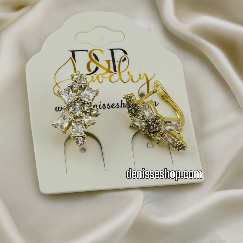 14K WHITE EARRINGS E502