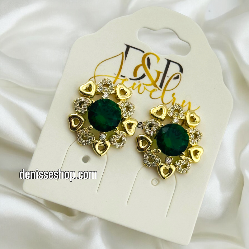 14K GREEN EARRING E615