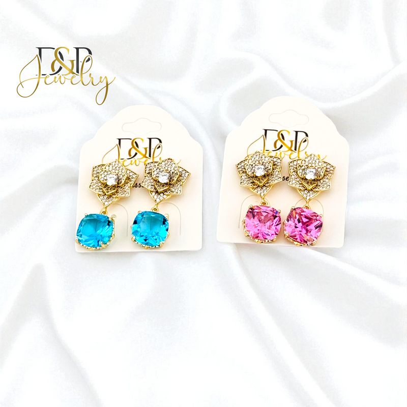 14K FLOWER EARRING E1047