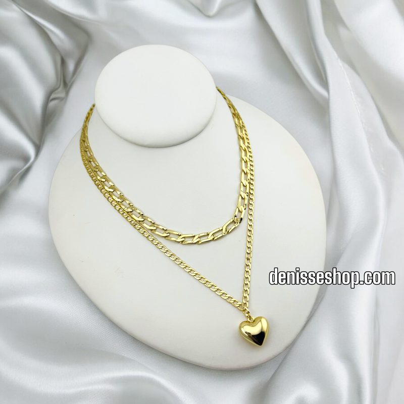 14K CUBAN DOUBLE LAYER NECKLACE N210