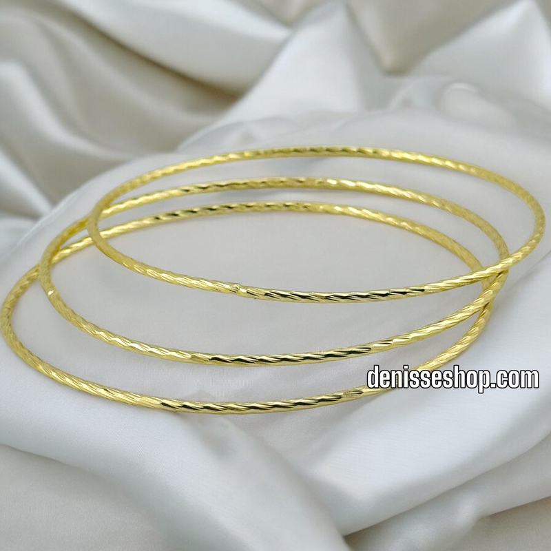 14K GOLD 3 BANGLE SET BRACELET BR134