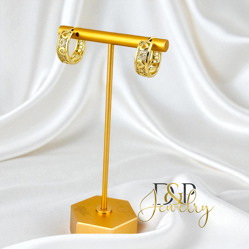 14K HEART MEDIUM HOOP EARRING HP763