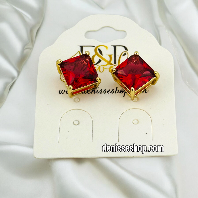 14K RUBY EARRING E579