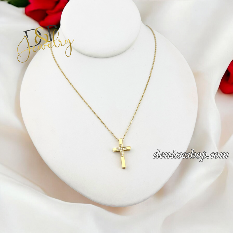 14K SMALL CROSS NECKLACE SET N237