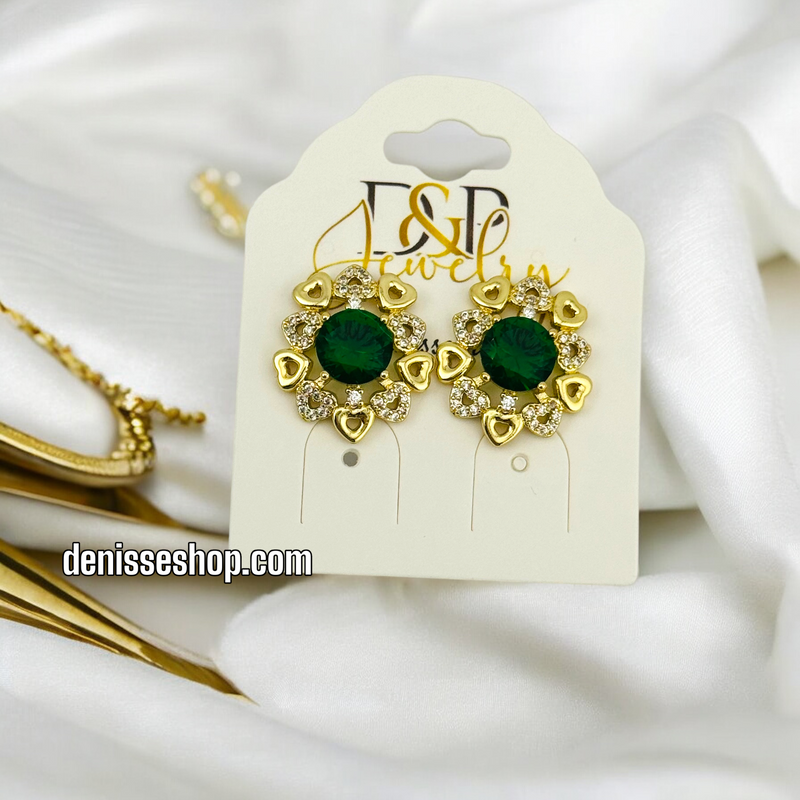 14K GREEN EARRING E615