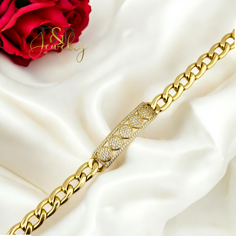 14K CHUNKY PLATE BRACELET BR703