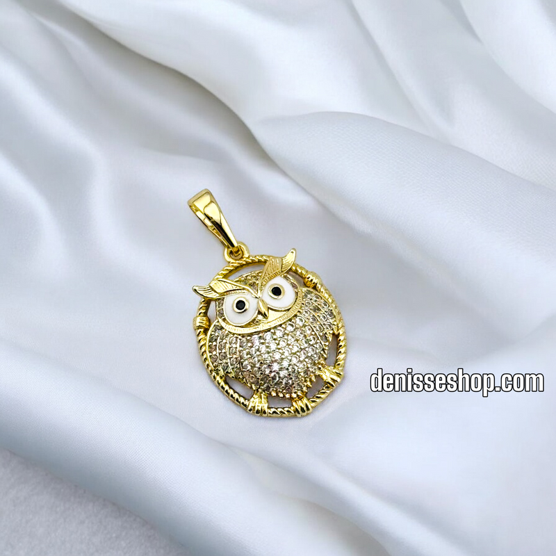 14K WOMEN/GIRL WHITE OWL PENDANT P652