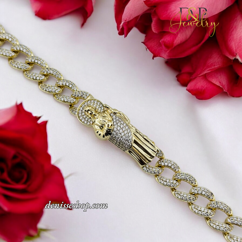 14K SAINT JUDE DIAMOND BRACELET BR653