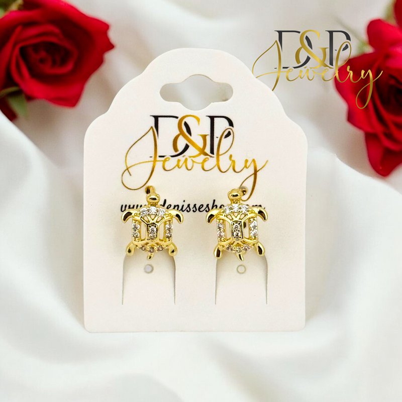 14K TURTLE HOOP EARRING HP662