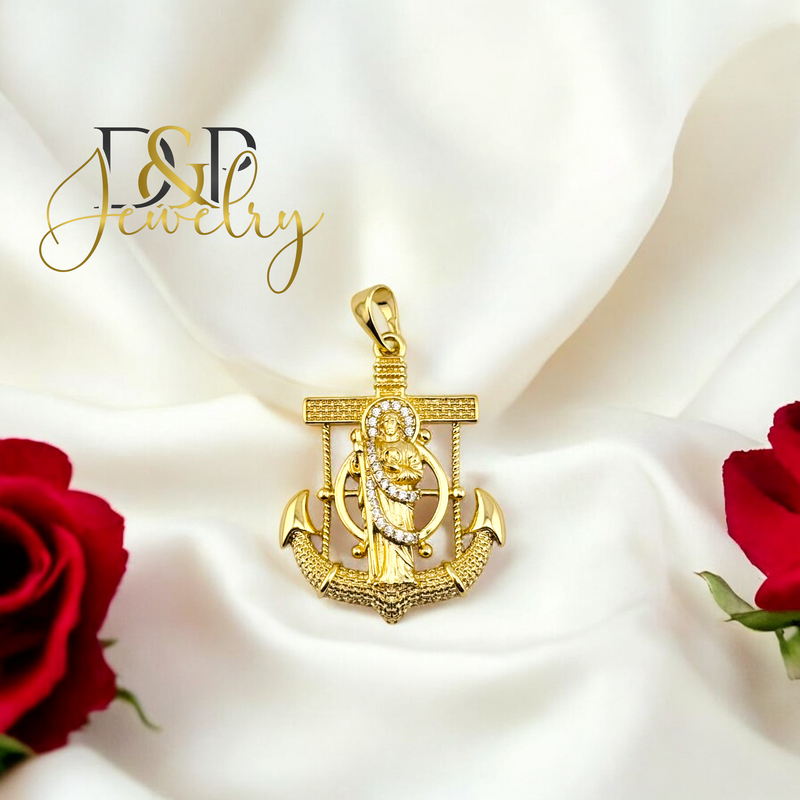14K FANCY ST JUDE ANCHOR PENDANT P827