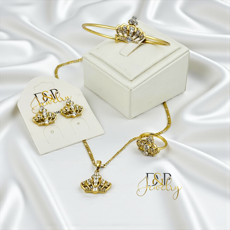 14K GOLD /CROWN NECKLACE SET N302
