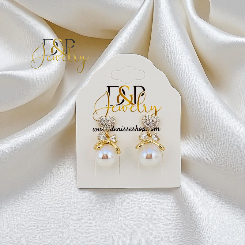 14K GOLD/PEARL STUD EARRING E1012