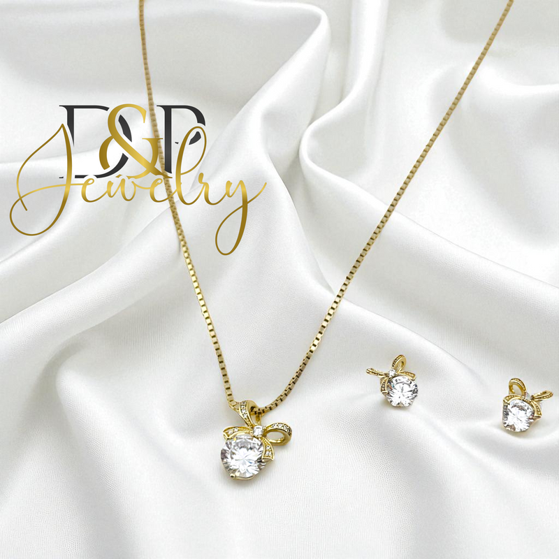 14K BOW NECKLACE SET N276