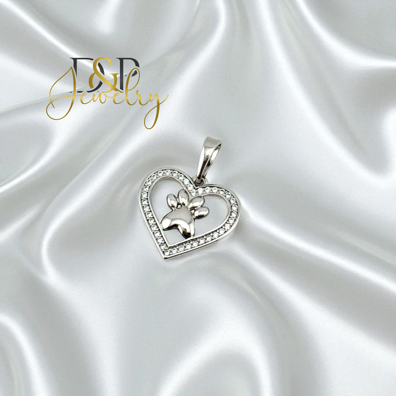 14K SILVER/HEART PENDANT P908