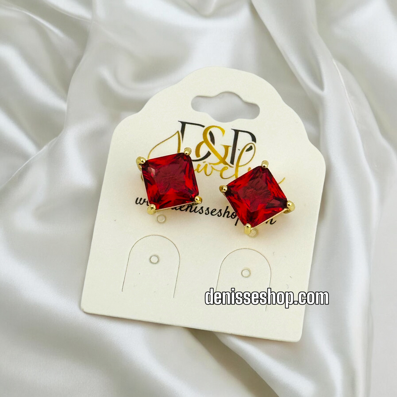 14K RUBY EARRING E579