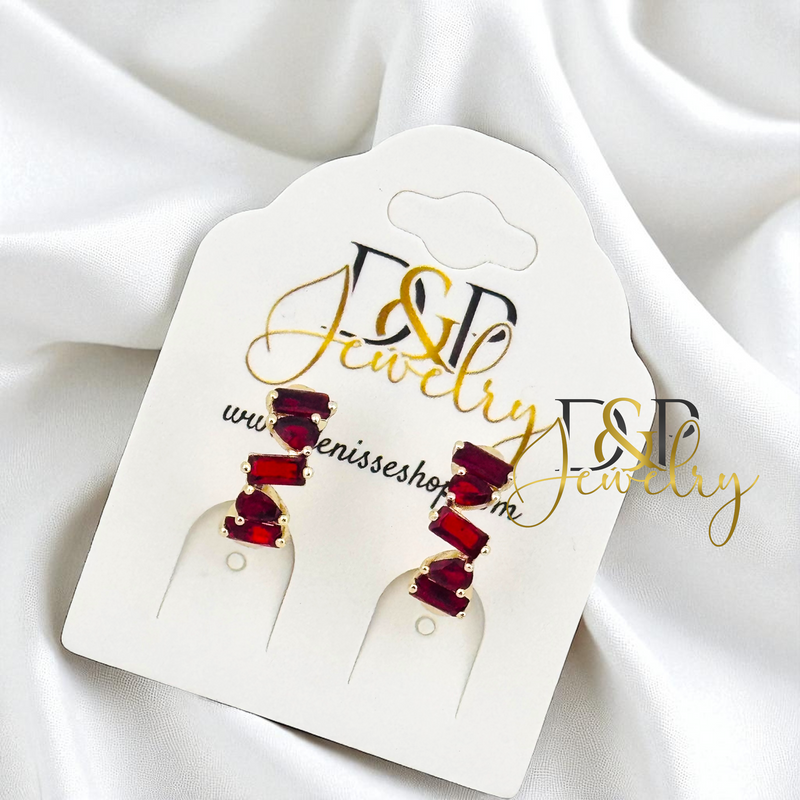 14K MEDIUM STONES HOOP EARRING HP765