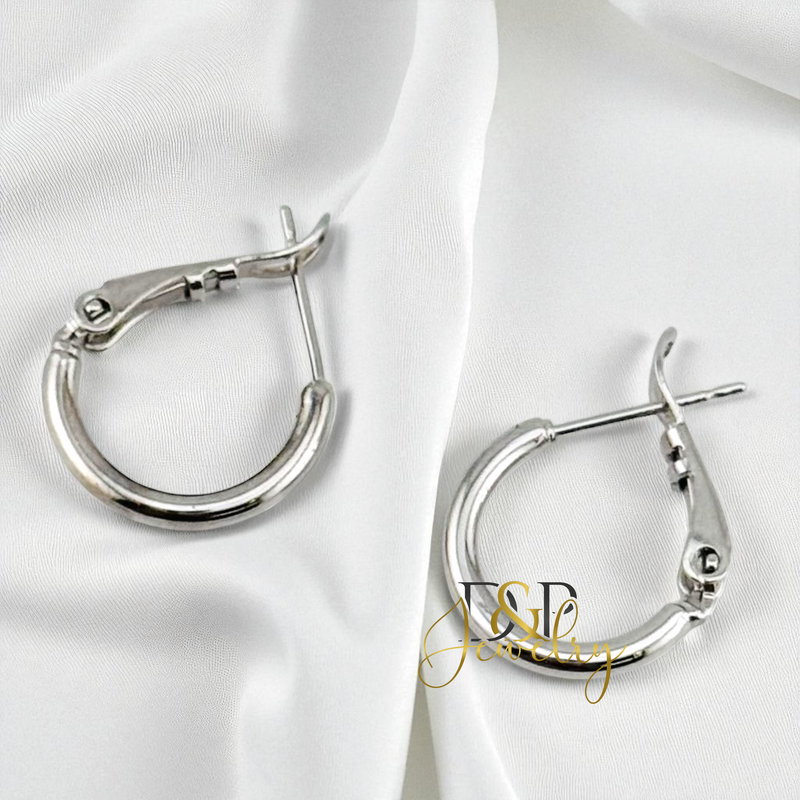 SILVER SMALL PLAIN HOOP EARRING HP837