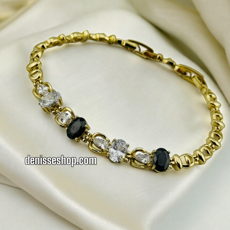 14K BLACK AND WHITE BRACELET BR345