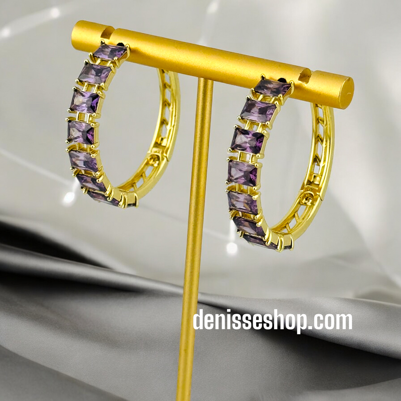 14K PURPLE HOOPS HP442