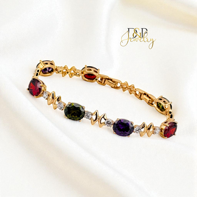 18K GOLD MULTICOLOR  BRACELET BR849